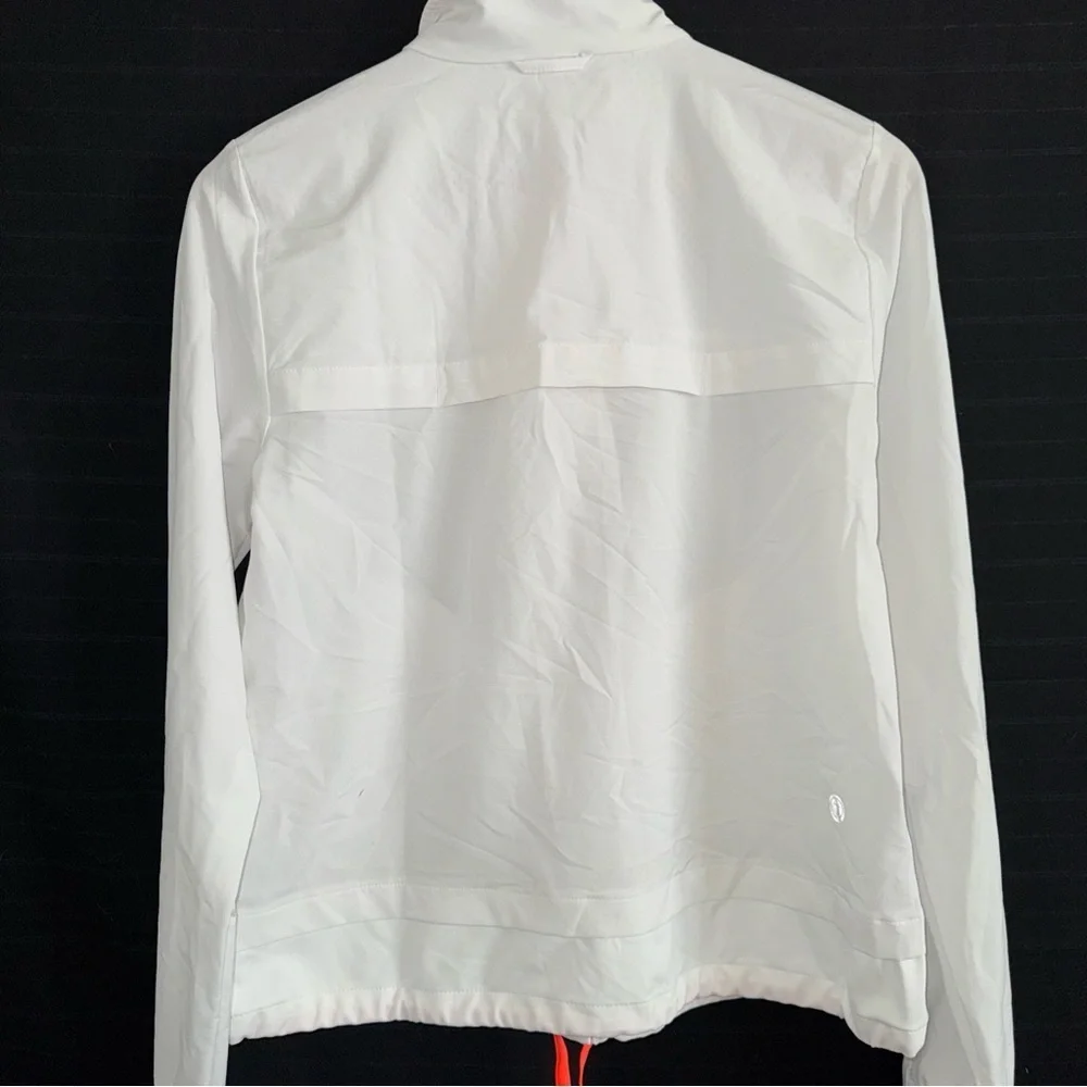 T by Talbots white full zip mock neck jacket XS Lightweight vented back stretch